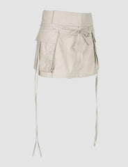 Pocket Patched Strap Decor Cargo Mini Skirt