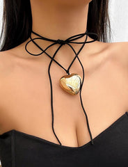 Heart Pendant Crisscross Necklace