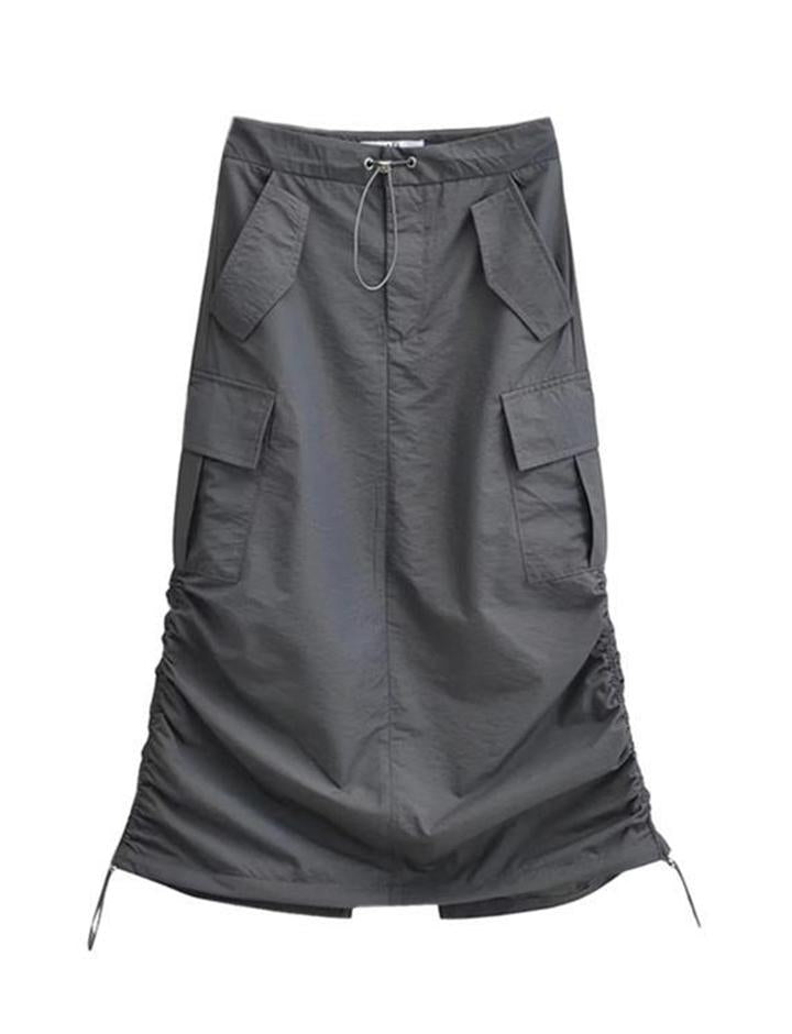 Multi-pocket High-waisted Utility Skirt