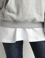 Stitched Sweater Hem Skirt Fake Two Pieces