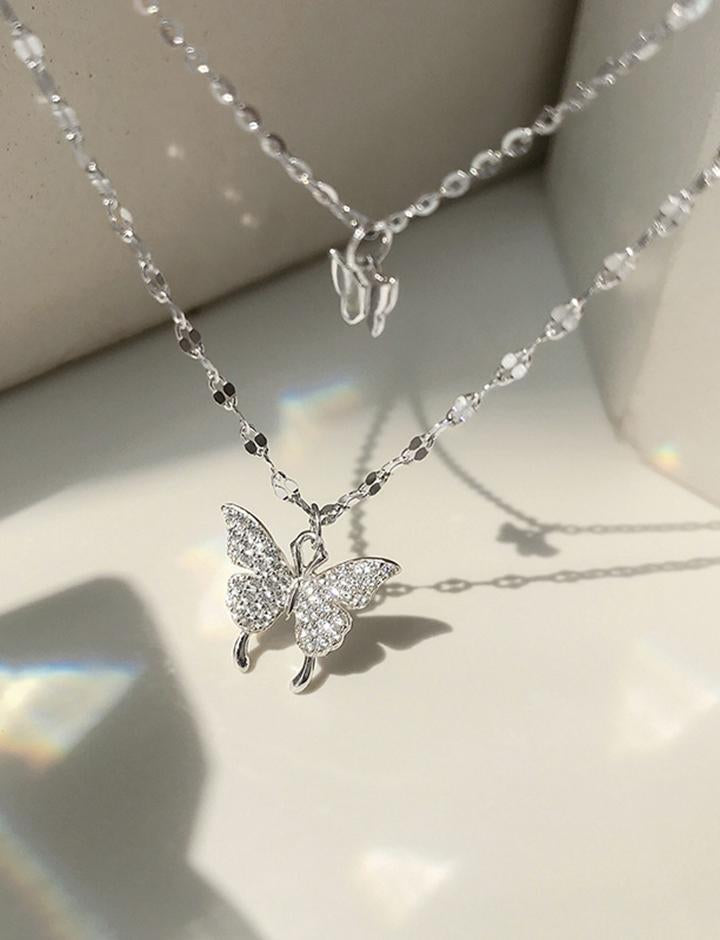 Vintage Simple Double Butterfly Necklace