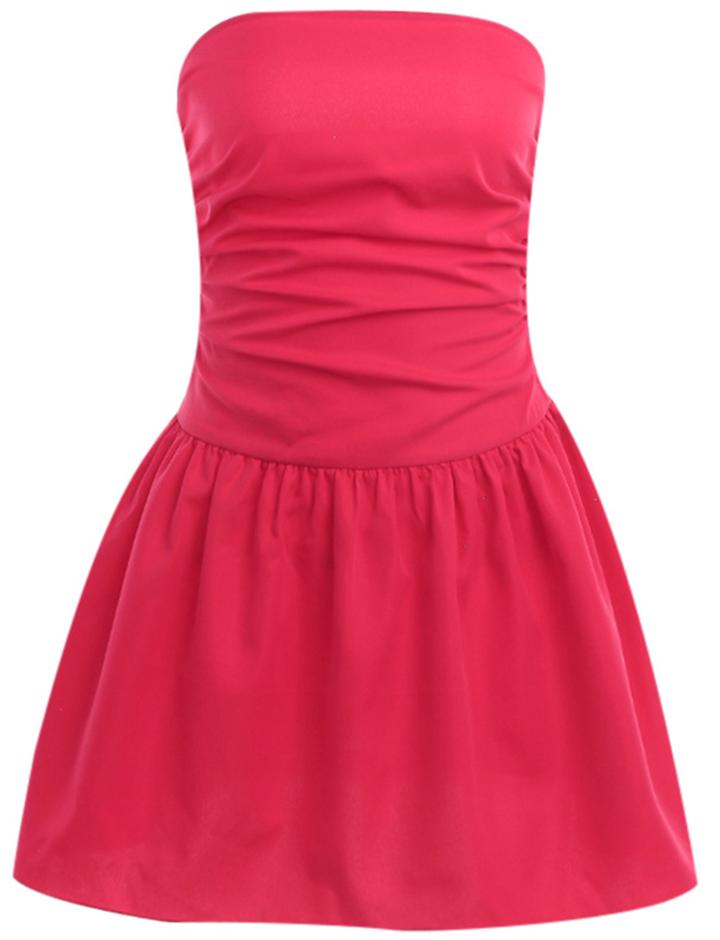 Slim Waist Tube Top A Swing Dress