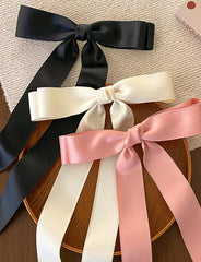 Bow Hair Clip Girly Ballerina Ribbon Spring Clip