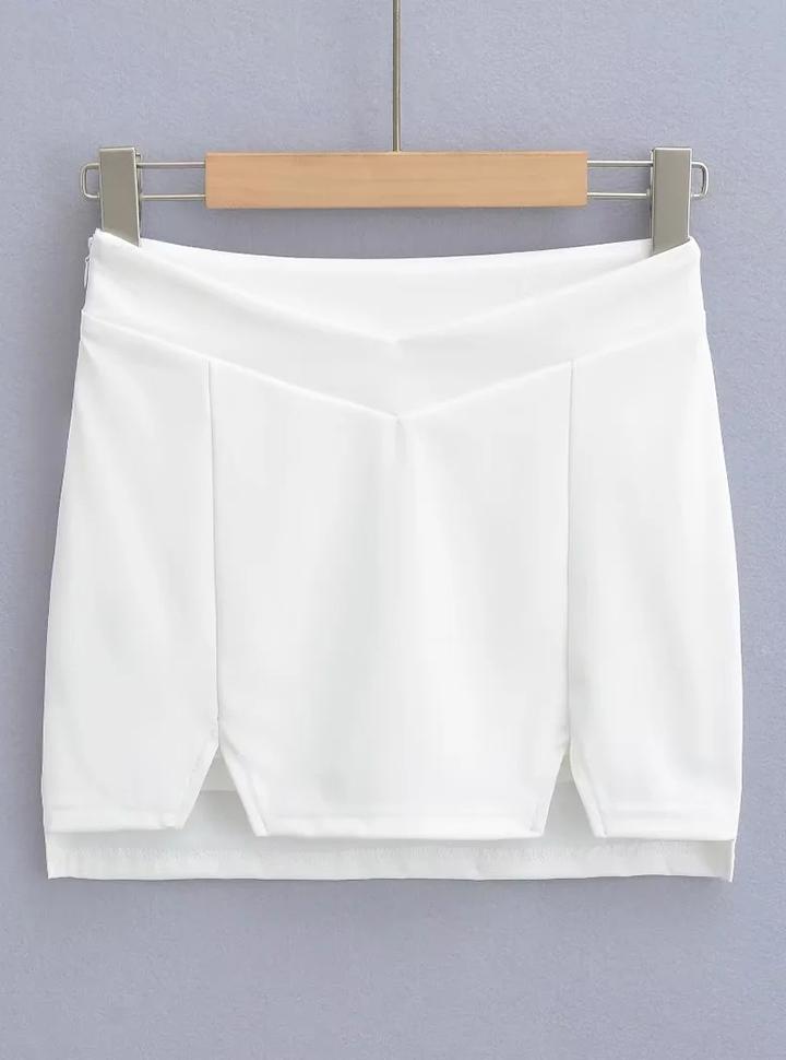 V-waist Double Slit Stretch Skirt