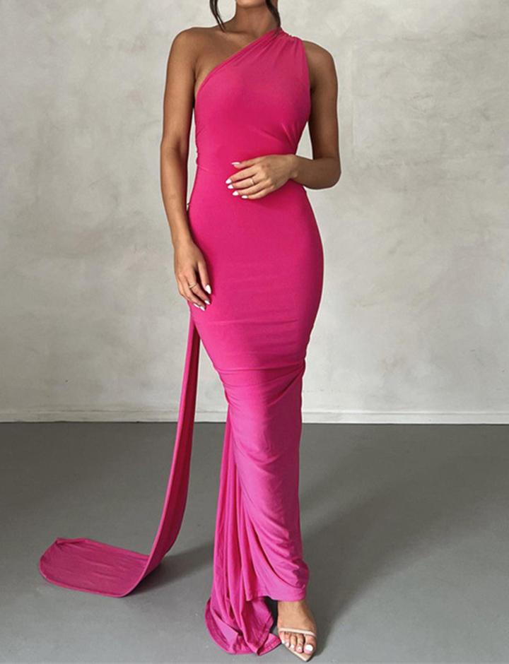 Backless Halter Neck Package Hip Slim Evening Dress