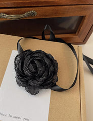 Vintage Black Flower Choker