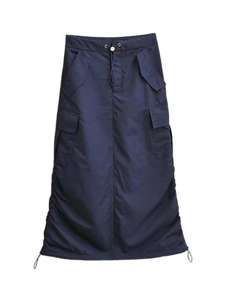 Multi-pocket High-waisted Utility Skirt