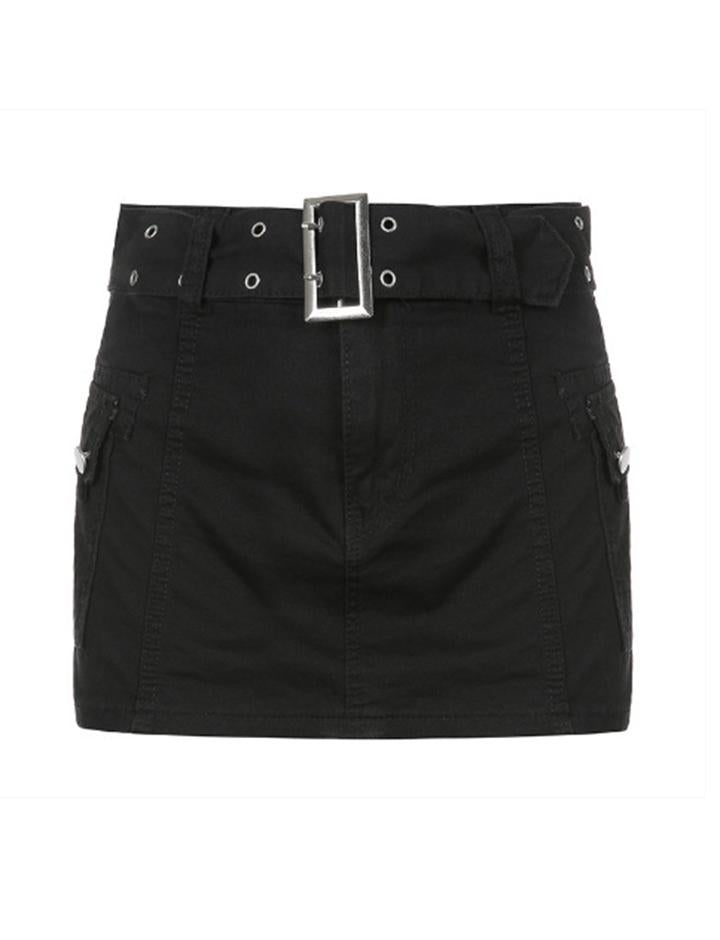 Low Waist Pocket Hip Slim Denim Skirt