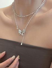 Sweet Simple Cool Bow Pendant Necklace