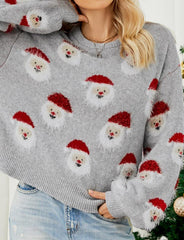 Santa Claus Head Knit Sweater