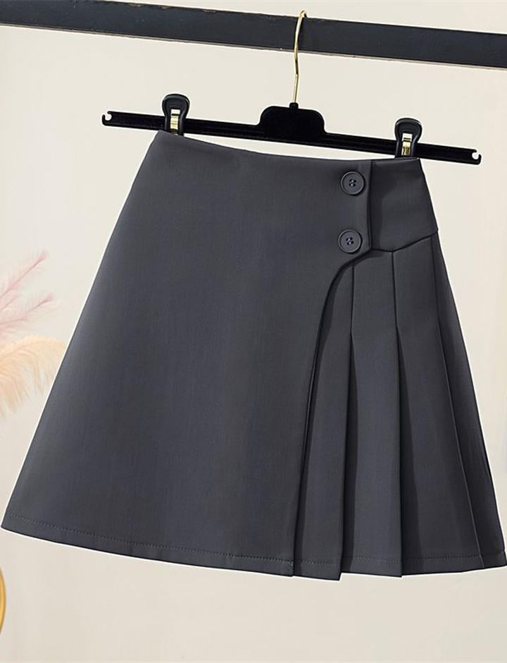 A-line Irregular Pleated Skirt