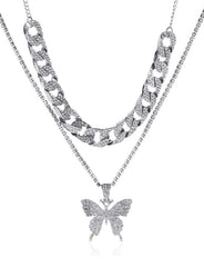 Double Layer Large Butterfly Necklace