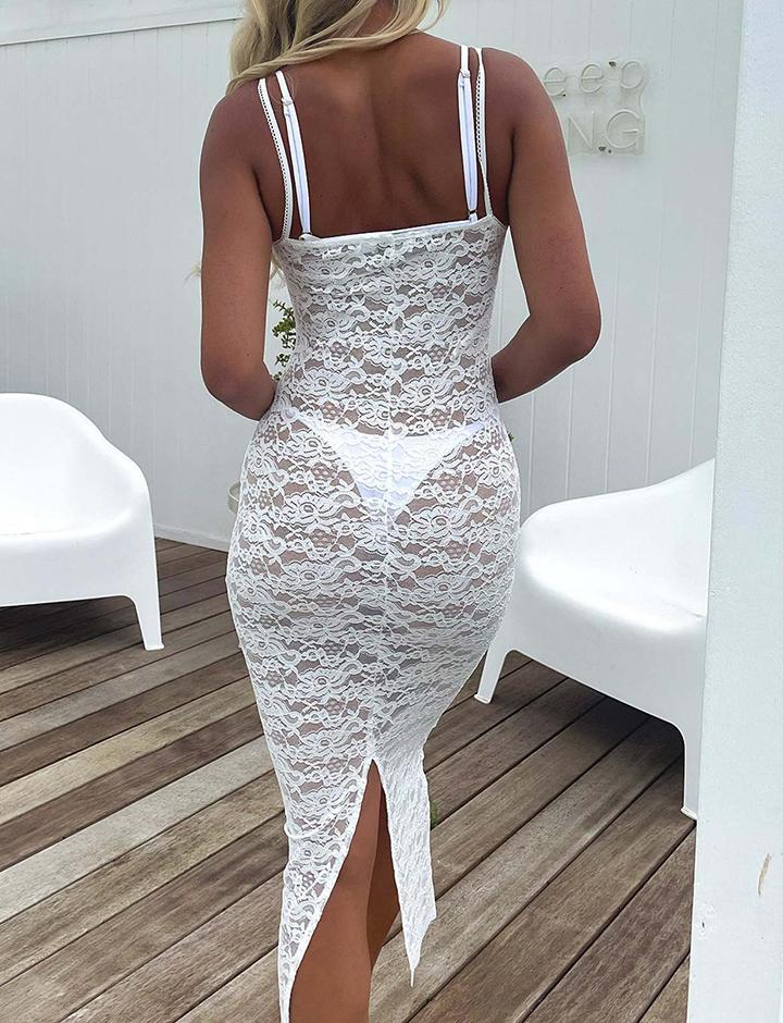 Sleeveless Lace Sling Dress Long Dress