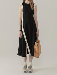 Black Paneled Sleeveless Dress