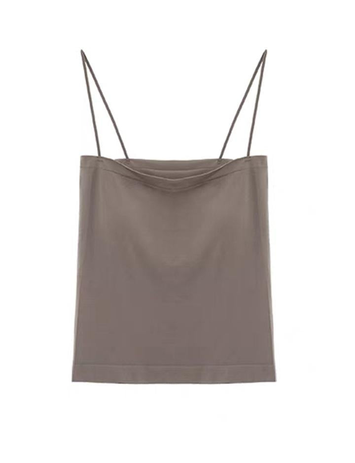 Chest Pad Spaghetti Strap Solid Camisole