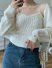 Pearl Camisole Top Knit Two-piece Sweater