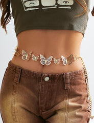 Hip-Hop Punk Butterfly Tassel Waist Chain