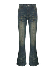 Low Rise Studded Y2K Vintage Flared Jeans