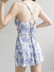 Floral Small Fresh Pure Desire   One-Piece Swimsuit