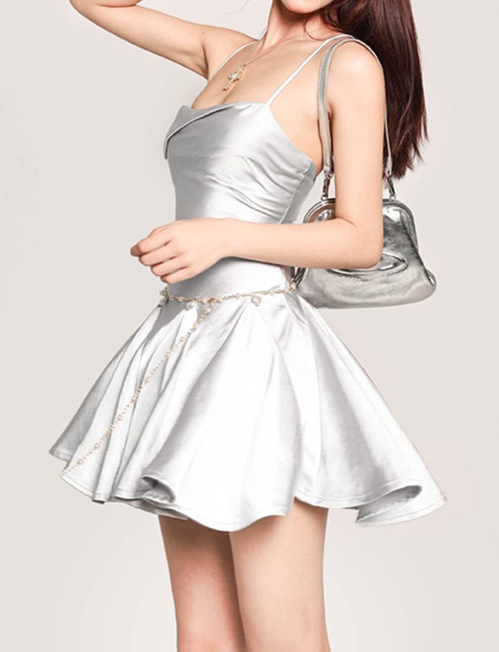 Backless Ruched Pleated Slim Short Prom Dress