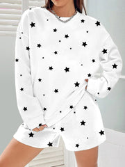 Star Round Neck Sweatshirt & Shorts
