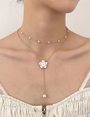 Camellia Pendant Tiered Necklace