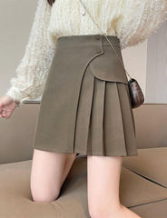 A-line Irregular Pleated Skirt