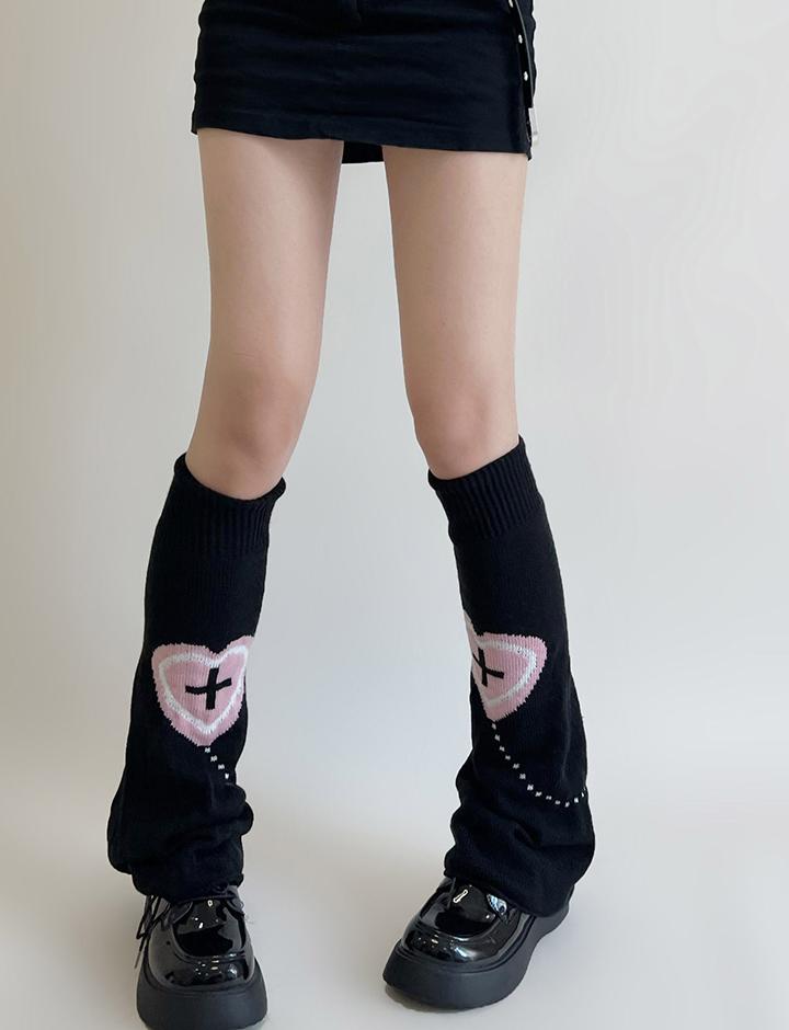 Love Cross Y2k Subculture Wide Leg Double-sided Socks