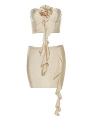 Wrapped Breast Vest Slim Fit Hip Skirt Set