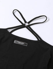 Slim   One-Line Neck   Backless Bodysuit