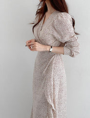 One Piece Tie Waist Mid Length Dress