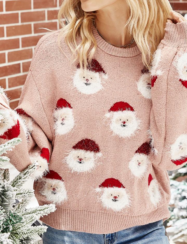 Santa Claus Head Knit Sweater