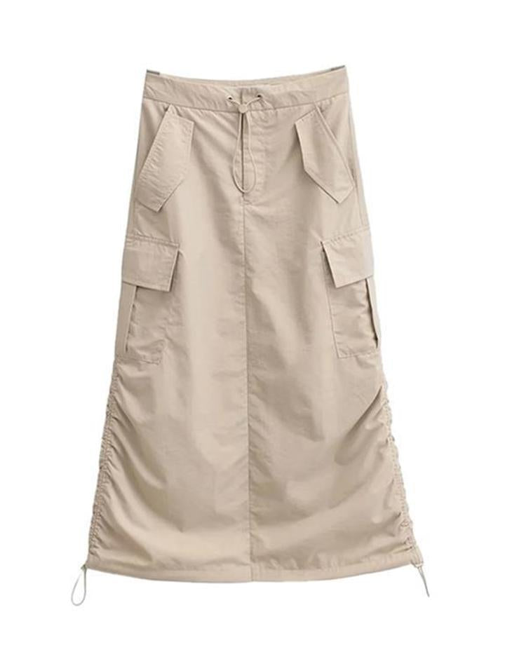 Multi-pocket High-waisted Utility Skirt