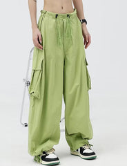Thin Wide-leg Cargo Pants Parachute Pants