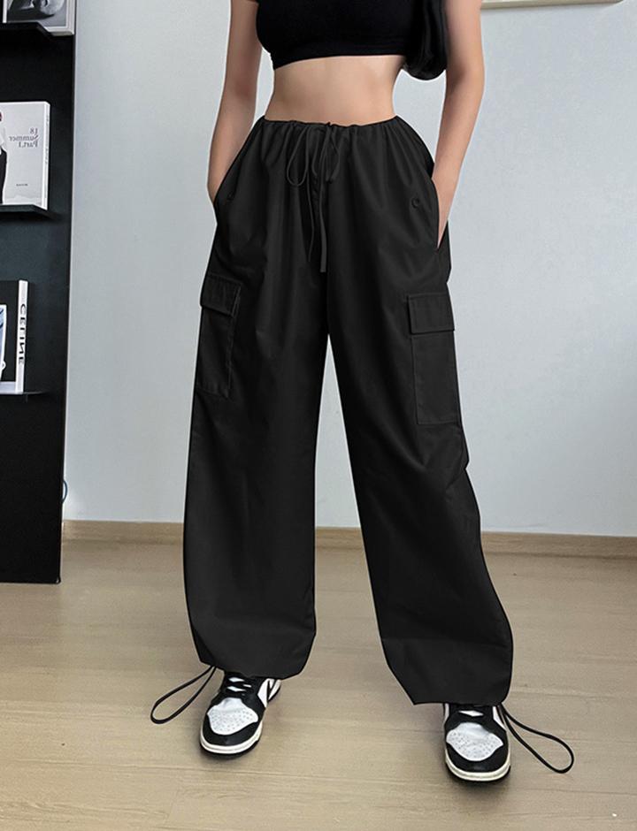 Multicolor Loose Casual High Waisted Cargo Pants