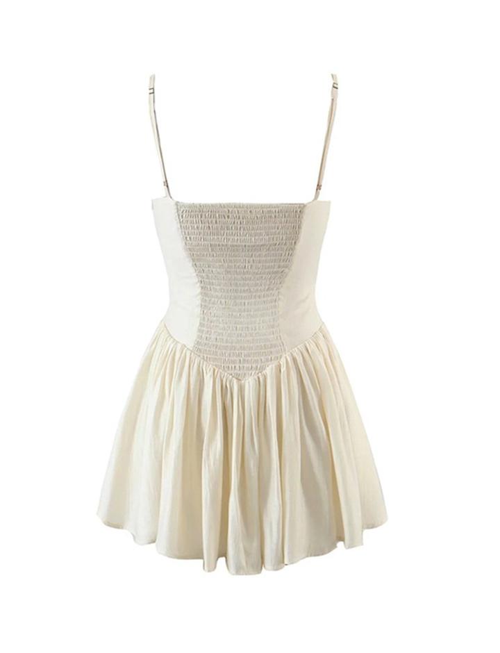 Pleated Bandeau Cami White Wedding Guest Short Dresses