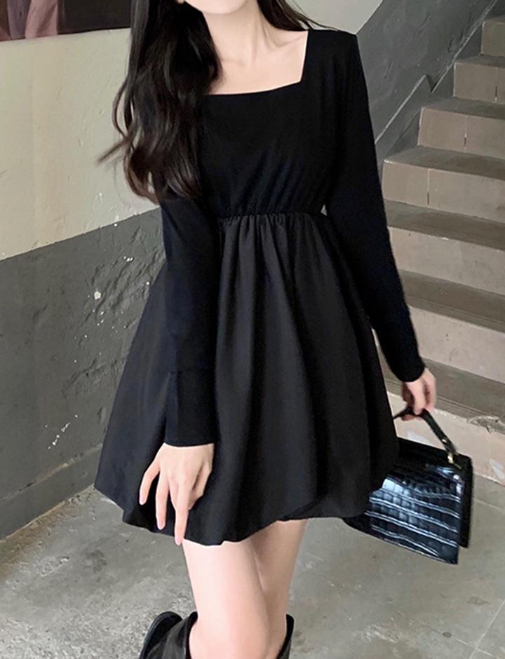 Elegant Long Sleeve Little Black Dress