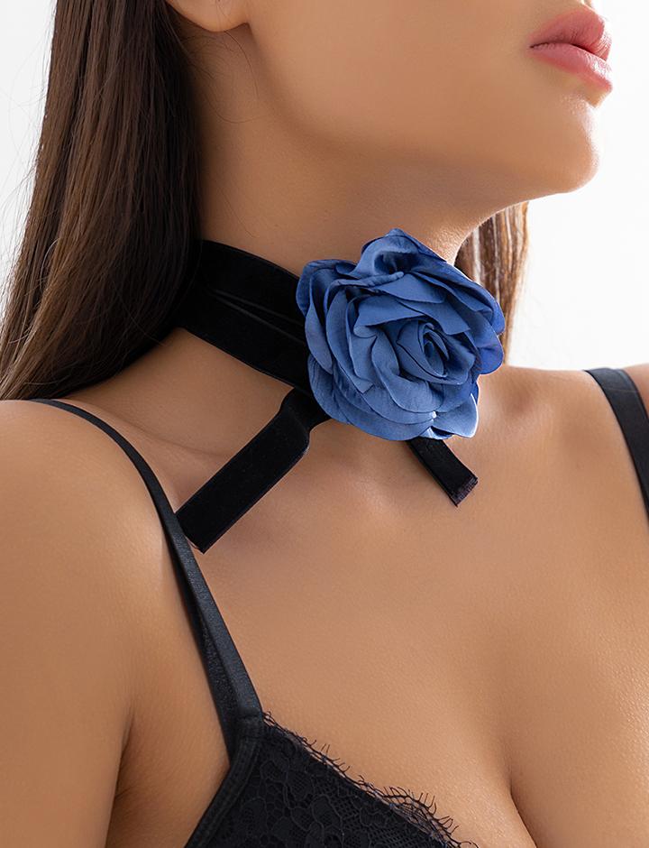 Flower Decor Velvet Choker