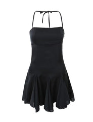 A-line Strapless Halter Neck Summer Slim Little Dress