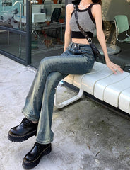 American Retro Gradient Color Contrast Jeans